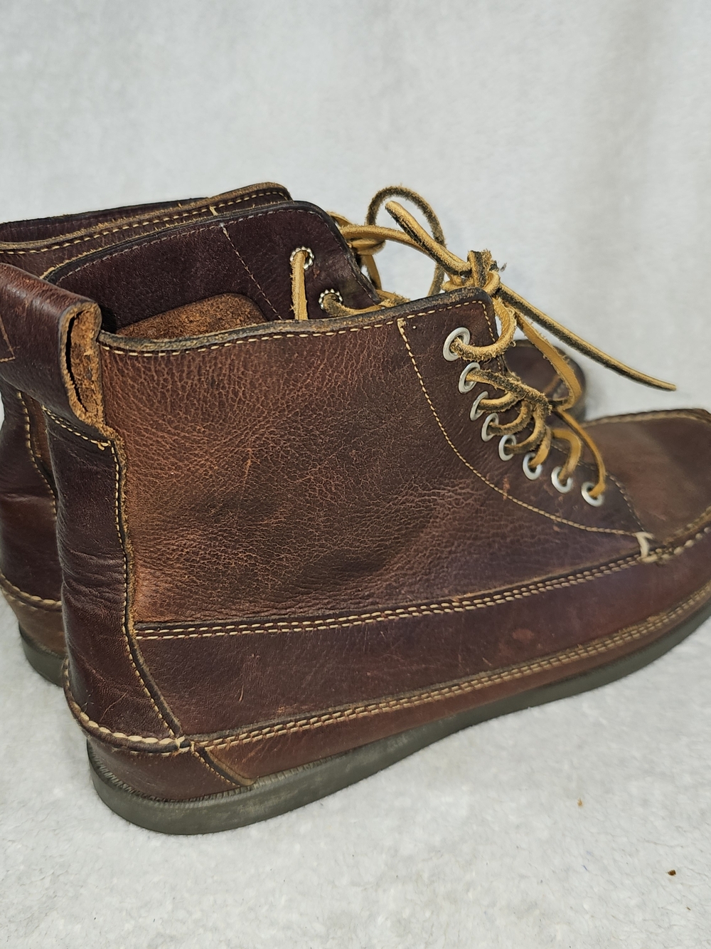 L.L. Bean Handsewn Moccasins, Ranger Moc Signature Leather Boots Men's 12 D. - Picture 6 of 16